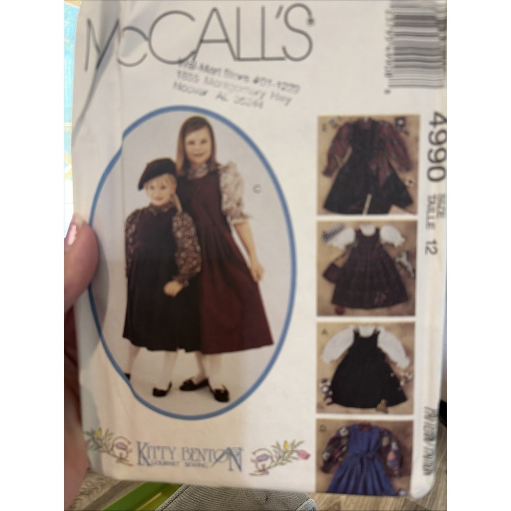 Vintage 1990 McCalls Girls Sewing Pattern 4990 Prairie Size 12 Uncut